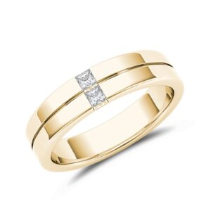 Zlatý pánský prsten s diamanty KLENOTA
