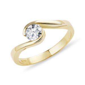 Jedinečný zlatý prsten s půlkarátovým diamantem KLENOTA
