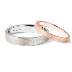 Snubní prsteny z růžového a bílého zlata KLENOTA