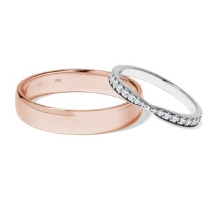 Snubní prsteny z bílého a růžového zlata KLENOTA