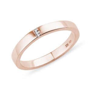 Snubní prsten z růžového zlata KLENOTA