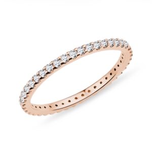 Diamantový eternity prsten v růžovém zlatě KLENOTA