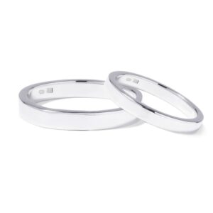 Minimalistické snubní prsteny z bílého zlata KLENOTA