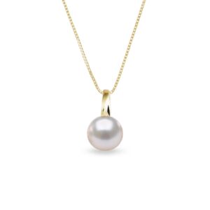 Zlatý náhrdelník s perlou Akoya KLENOTA