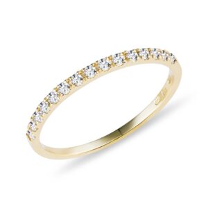 Prsten ze žlutého zlata s diamanty KLENOTA