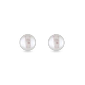 Náušnice perlové pecky z bílého zlata KLENOTA