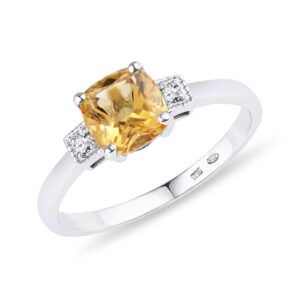 Stříbrný prsten s citrínem KLENOTA