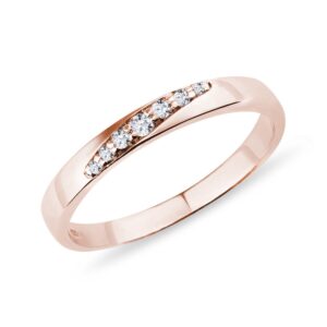 Dámský prsten s diamanty v růžovém zlatě KLENOTA