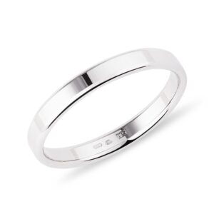Moderní dámský snubní prsten z bílého zlata KLENOTA