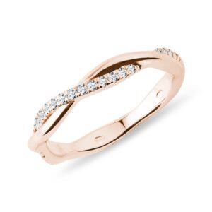Diamantový prstýnek v růžovém zlatě KLENOTA