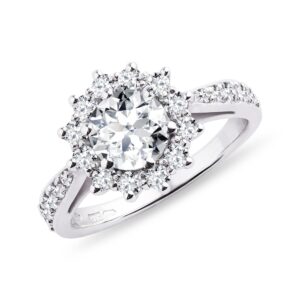 Luxusní diamantový prsten z bílého zlata KLENOTA