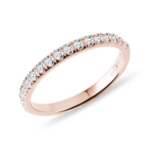 Briliantový dámský prsten v růžovém zlatě KLENOTA
