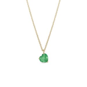 Zlatý náhrdelník se smaragdem ve tvaru srdce KLENOTA