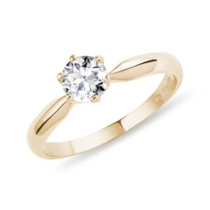 Zlatý prsten s půlkarátovým briliantem KLENOTA