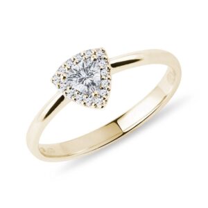 Prsten s diamantem v brusu trilion ve zlatě KLENOTA