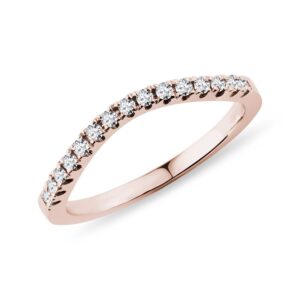 Briliantový prsten z růžového zlata KLENOTA
