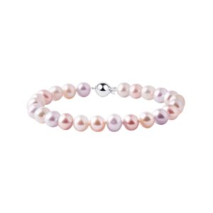 Náramek z různobarevných perel ve stříbře KLENOTA