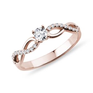 Diamantový prstýnek z růžového zlata KLENOTA