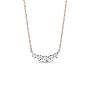 Luxusní náhrdelník s diamanty v růžovém zlatě KLENOTA