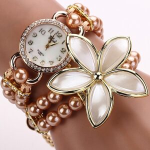 Hodinky Pearl Flower - Staro- růžová