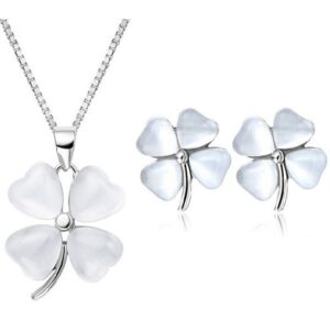 Set šperků Four Leaf Elegant - Stříbrná KP1237
