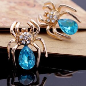 Náušnice Crystal Spider-Zlatá/Modrá KP1250