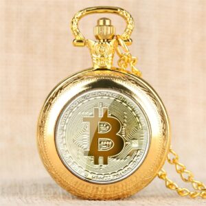Kapesní Hodinky Bitcoin-Zlatá
