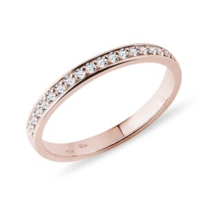 Briliantový snubní prsten z růžového zlata KLENOTA