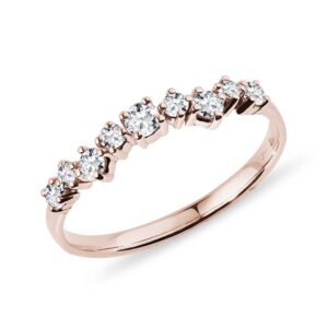 Moderní snubní prsten z růžového zlata KLENOTA