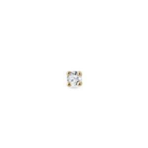 Jedna piercingová náušnice ze žlutého zlata s diamantem KLENOTA