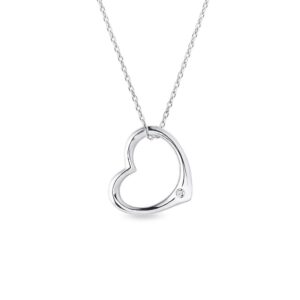 Stříbrný náhrdelník ve tvaru srdce KLENOTA