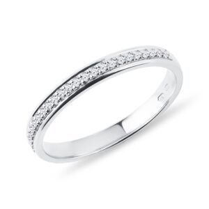 Snubní diamantový prsten z bílého zlata KLENOTA