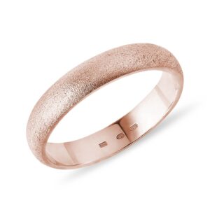 Pískovaný prsten pro muže v růžovém zlatě KLENOTA