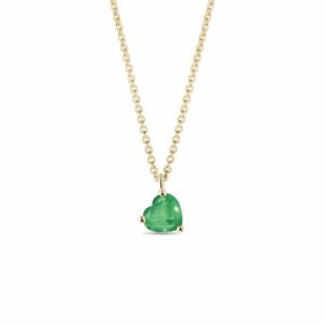 Zlatý náhrdelník se smaragdem ve tvaru srdce