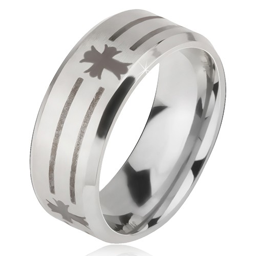 Matný ocelový prsten - stříbrná obroučka na prst