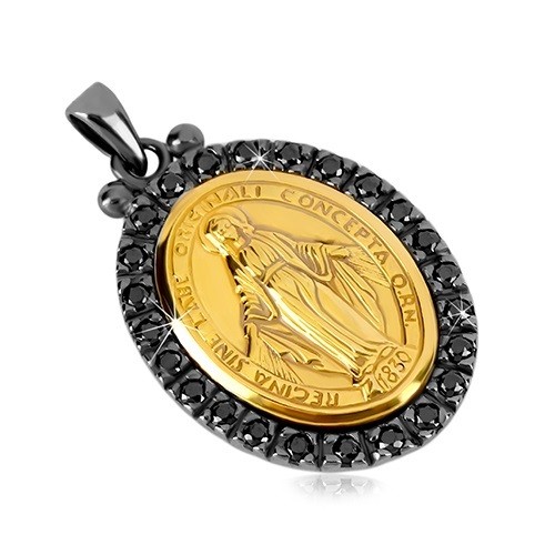 Přívěsek ze stříbra 925 - Zázračná medaile ve zlatém odstínu