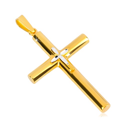 Stříbrný přívěsek 925 - kříž zlaté barvy