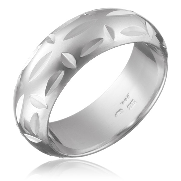 Prsten ze stříbra 925 - lesklé zářezy