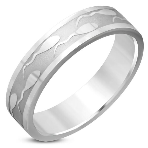 Ocelový prsten – lesklý povrch