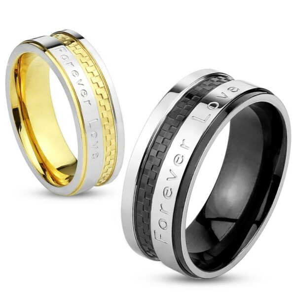 Prsten z oceli stříbrno-zlaté barvy