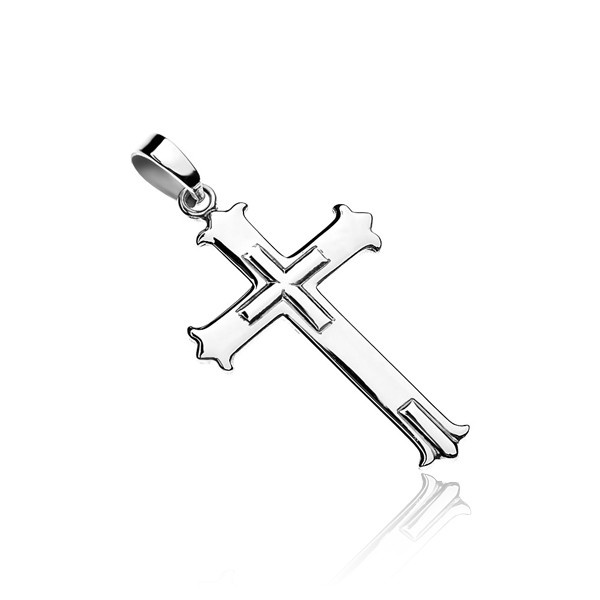 Přívěsek ze stříbra - kříž s členitými cípy
