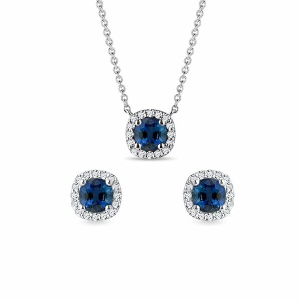 Set luxusních šperků s diamanty a safíry
