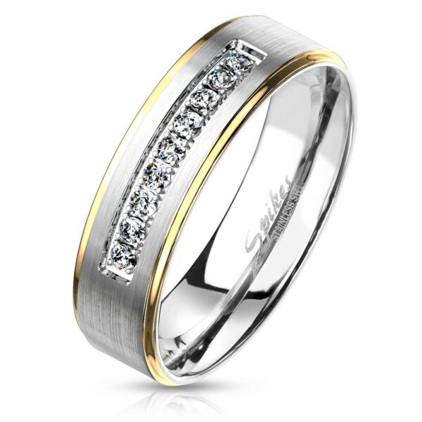 Dvoubarevný ocelový prsten