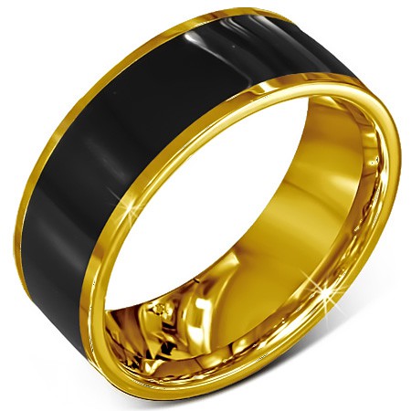 Prsten z chirurgické oceli - hladký černý kroužek