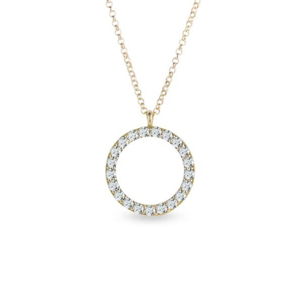 Kruhový náhrdelník ze žlutého zlata s diamanty