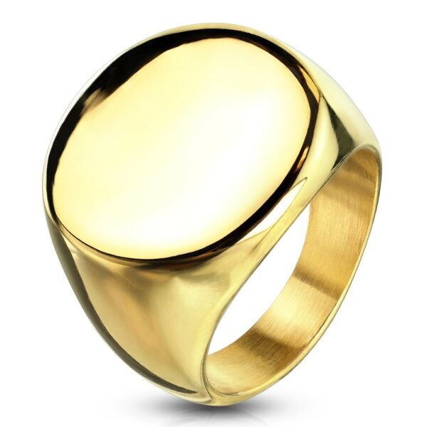 Prsten z chirurgické oceli zlaté barvy s kruhem