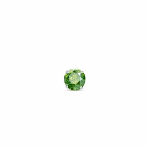 Jedna náušnice se zeleným diamantem v bílém zlatě