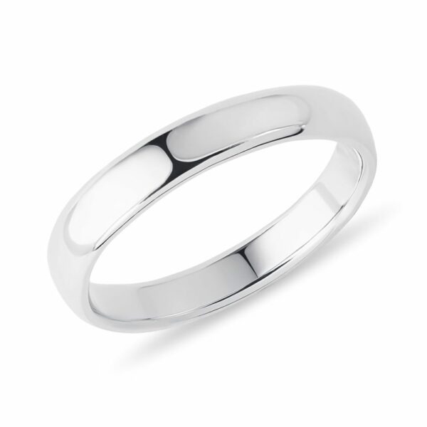 Klasický snubní prsten z bílého 14k zlata