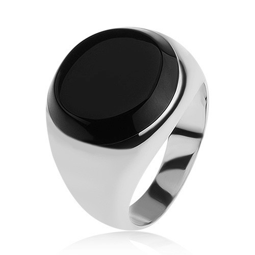 Prsten s černým glazovaným kruhem