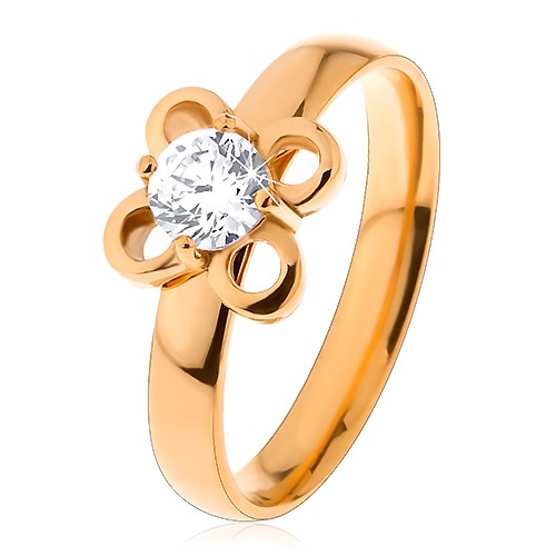 Prsten z chirurgické oceli ve zlatém odstínu